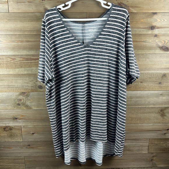 torrid Tops - Torrid Womens Shirt Super Soft Plush Tunic Vneck Striped Knit Comfy Size 6X